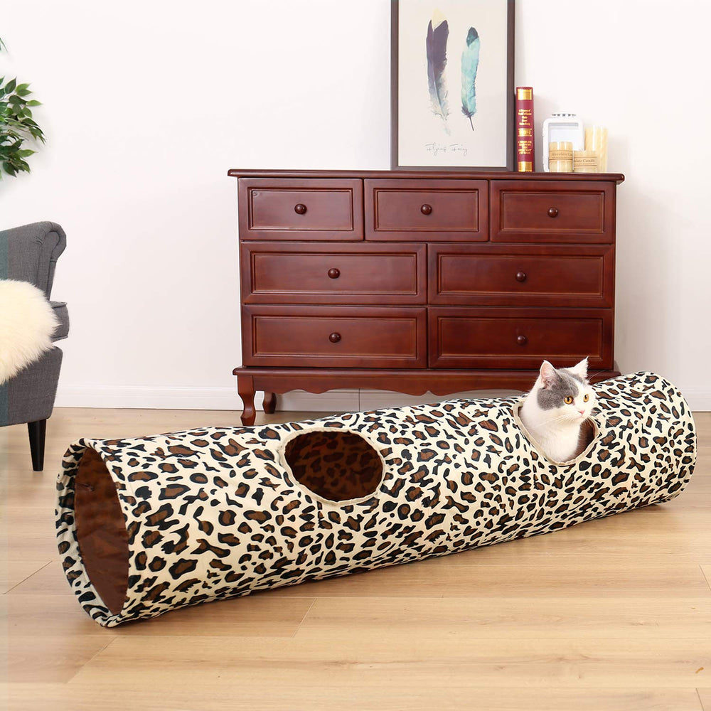 PAWZ Road XL Cat Tunnel collapsed disc illustrates easy storage when not in use.