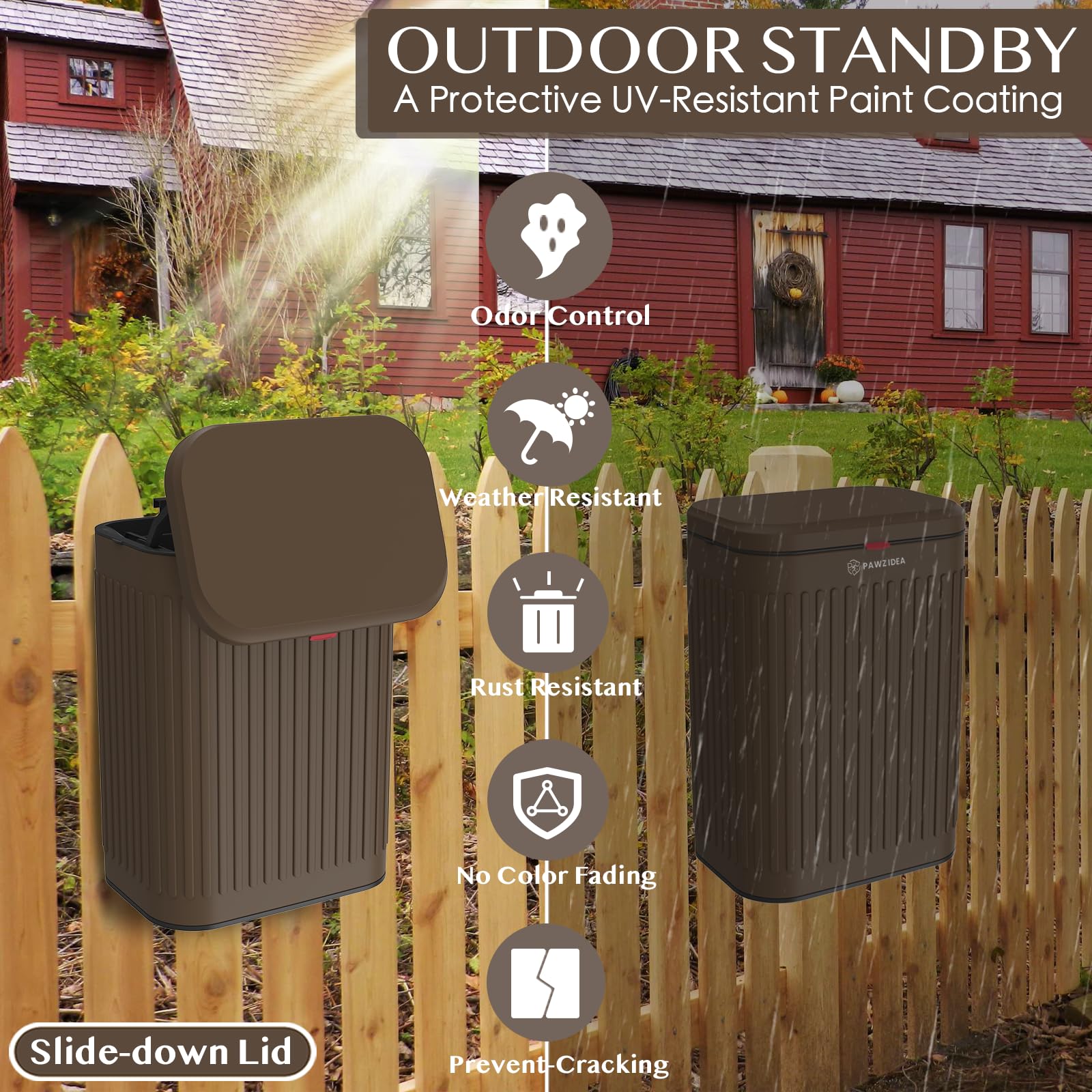 PAWZIDEA 2-1-gallon small pet waste bin, ideal for compact yards