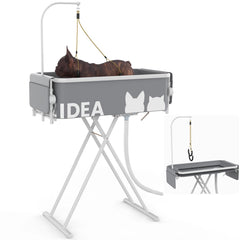 PAWZIDEA 2-in-1 folding frame enables quick bath-to-groom transitions.