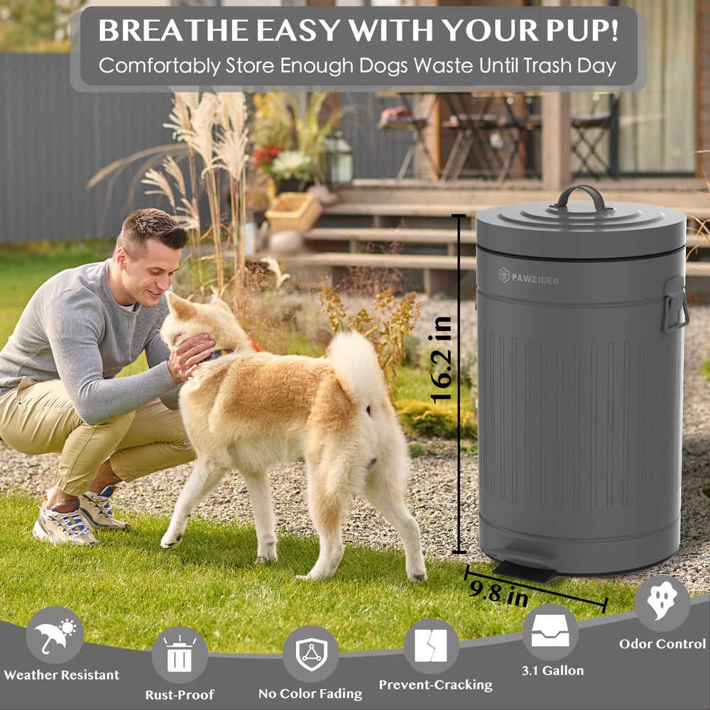PAWZIDEA carbon filter 7.8-inch traps odors under the metal lid.