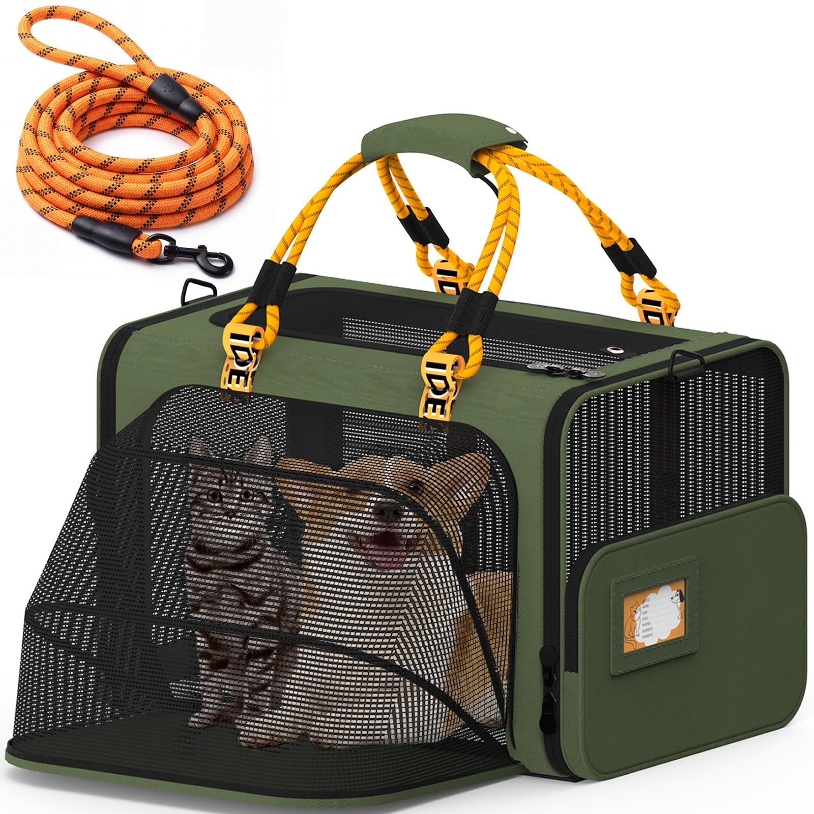 PAWZIDEA expandable front view showing extra space for multiple pets