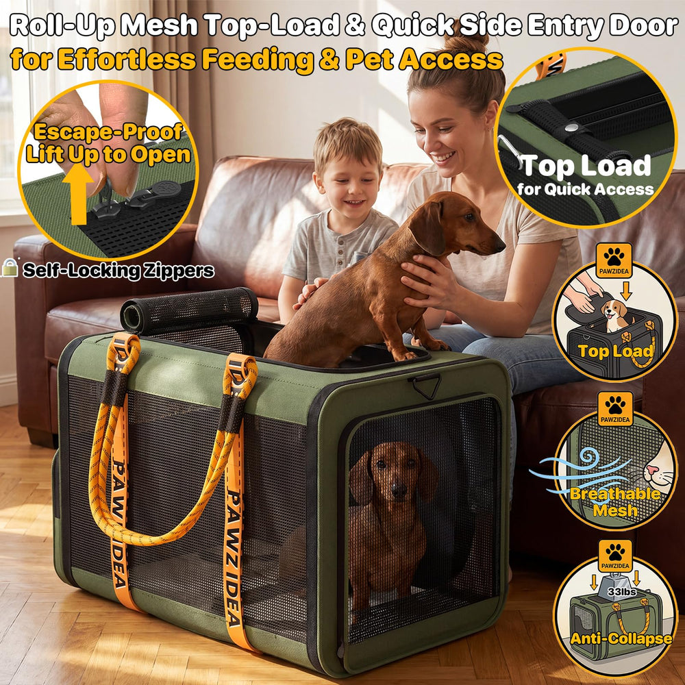 PAWZIDEA carrier folded flat for compact storage