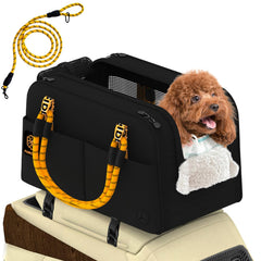 PAWZIDEA center console dog car seat in front view for a secure, elevated ride