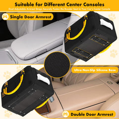 PAWZIDEA enclosed booster creates a cozy space for anxious pets