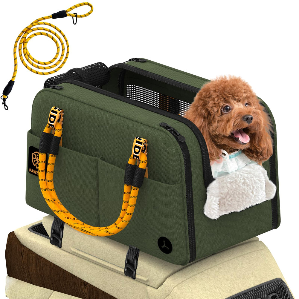 PAWZIDEA center-console dog car seat with detachable pillow for comfy rides.