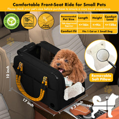 PAWZIDEA center console seat shows removable pillow for comfort on long trips