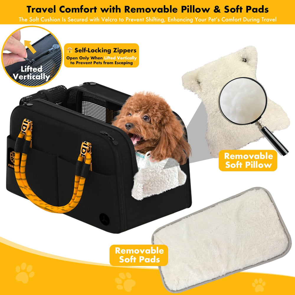 PAWZIDEA side pockets hold treats and toys for convenient travel