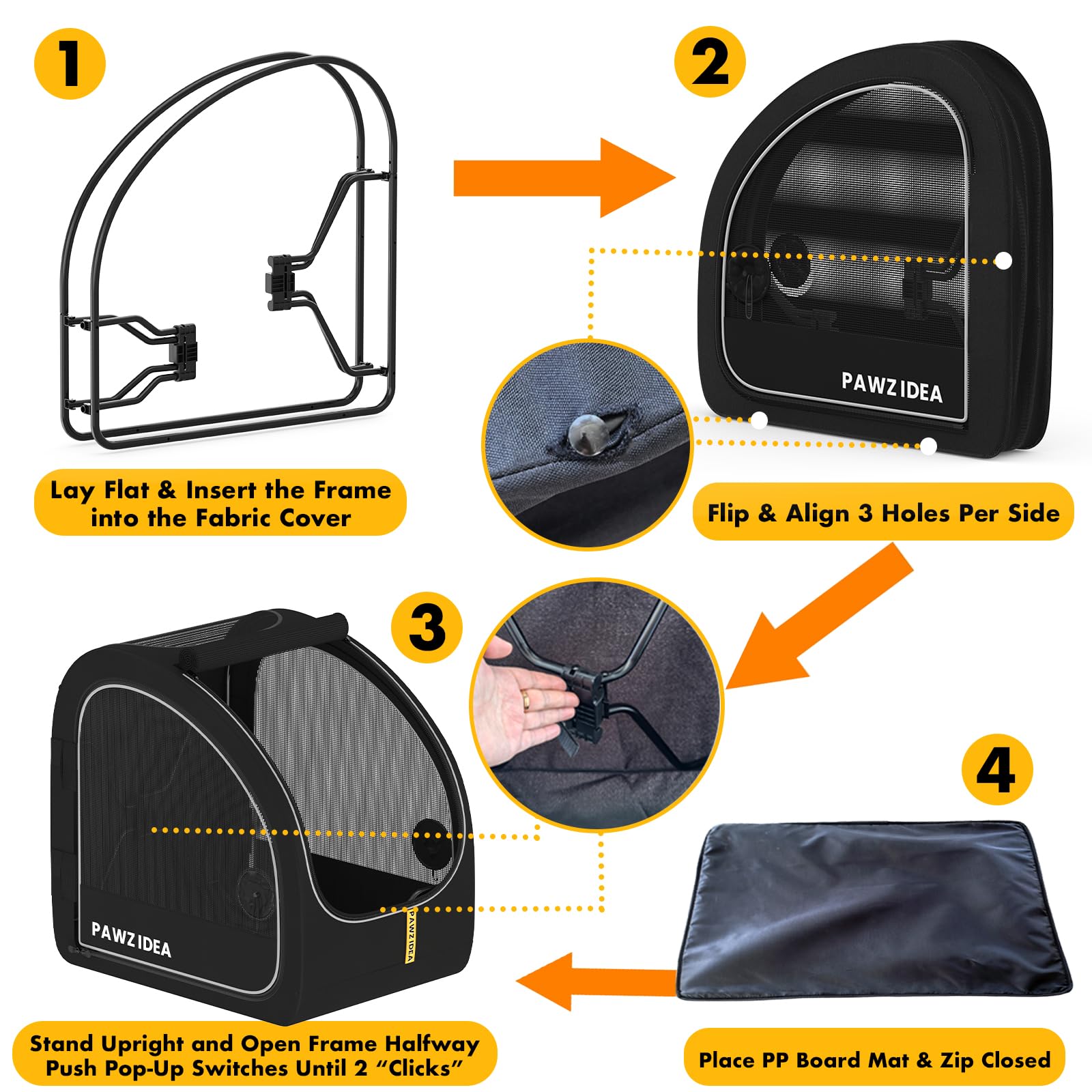 PAWZIDEA easy setup no-tools required for quick installation