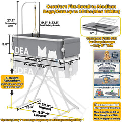 PAWZIDEA elevated pet bath tub ready for comfortable washing at home.