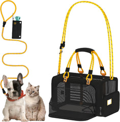 PAWZIDEA expandable front zip open for extra space during travel.