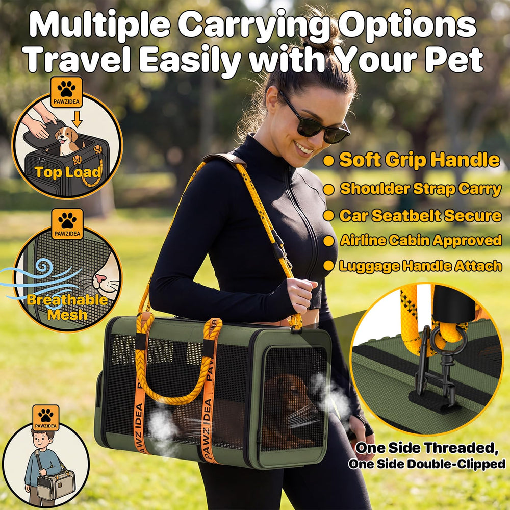 PAWZIDEA expandable carrier bottom with leak-proof pad for easy cleaning