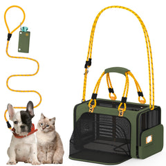 PAWZIDEA expandable carrier front view showing extended space for pets
