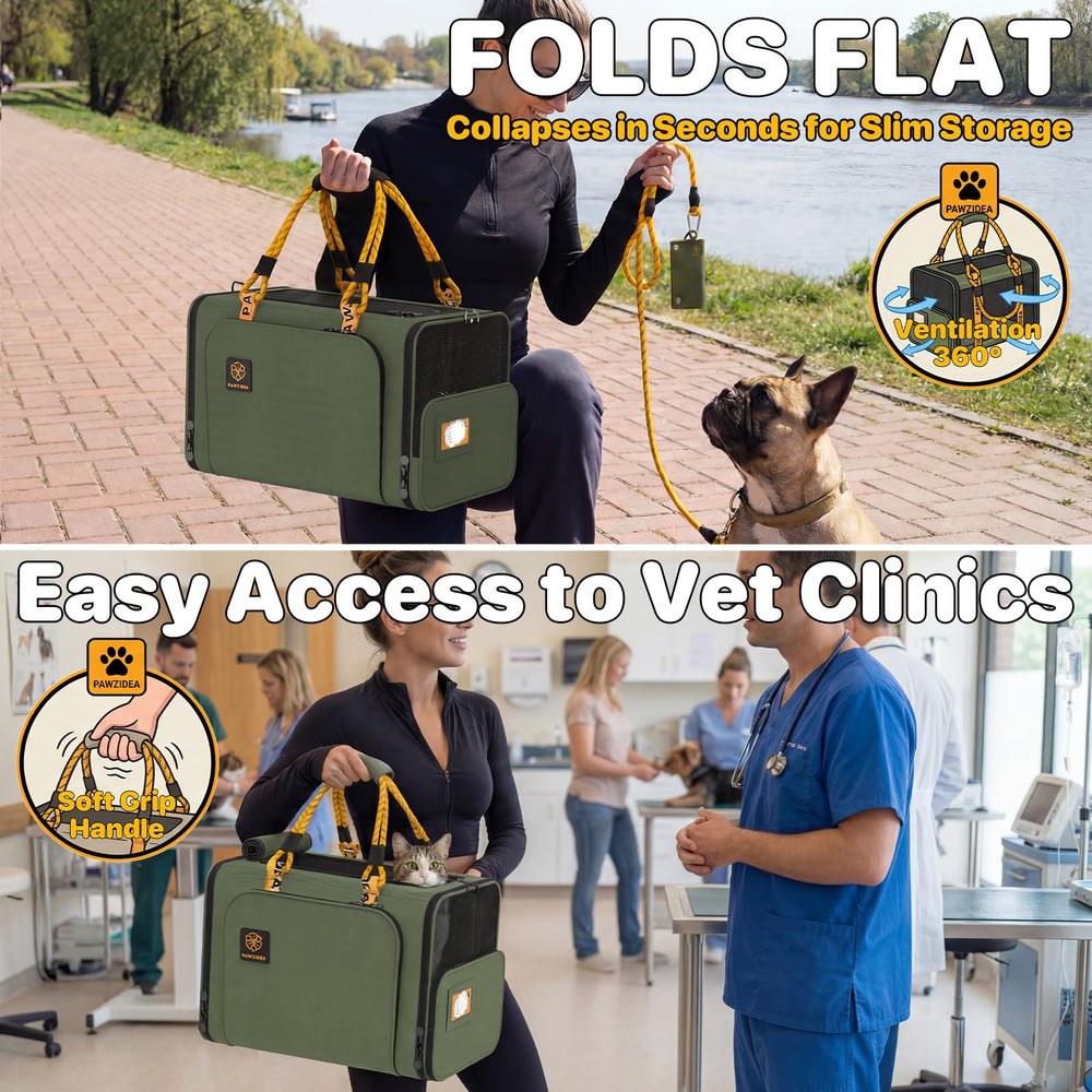 PAWZIDEA expandable carrier interior with ID card pocket