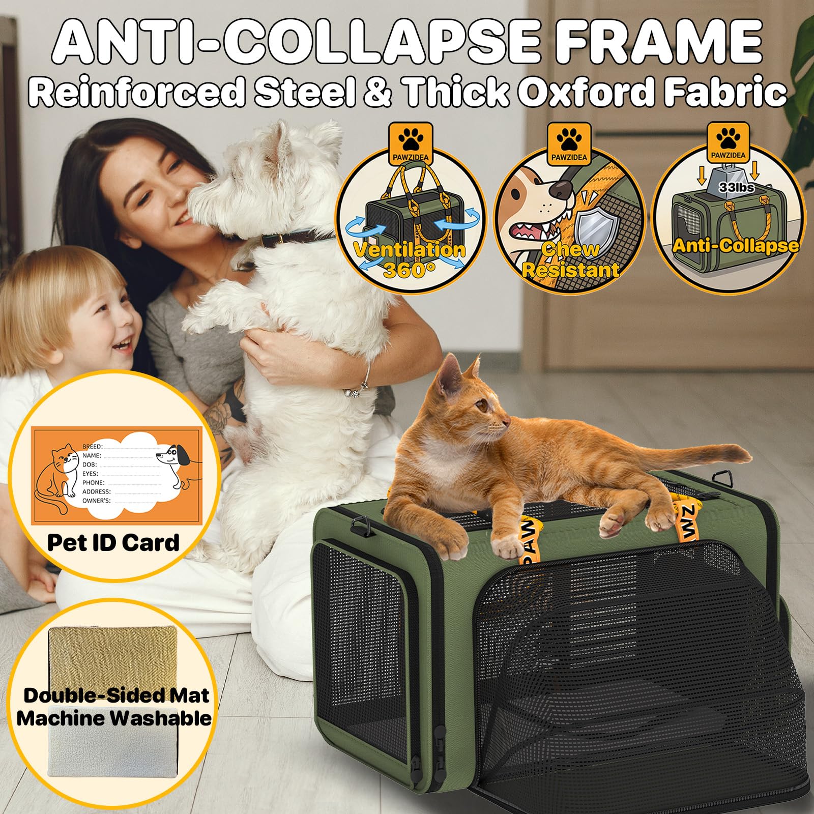 PAWZIDEA expandable carrier luggage strap attachment for easy travel