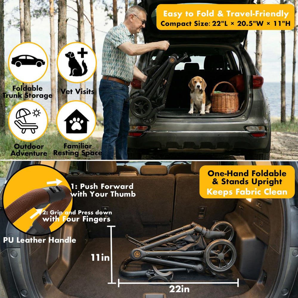 PAWZIDEA lightweight aluminum frame for portable travel.