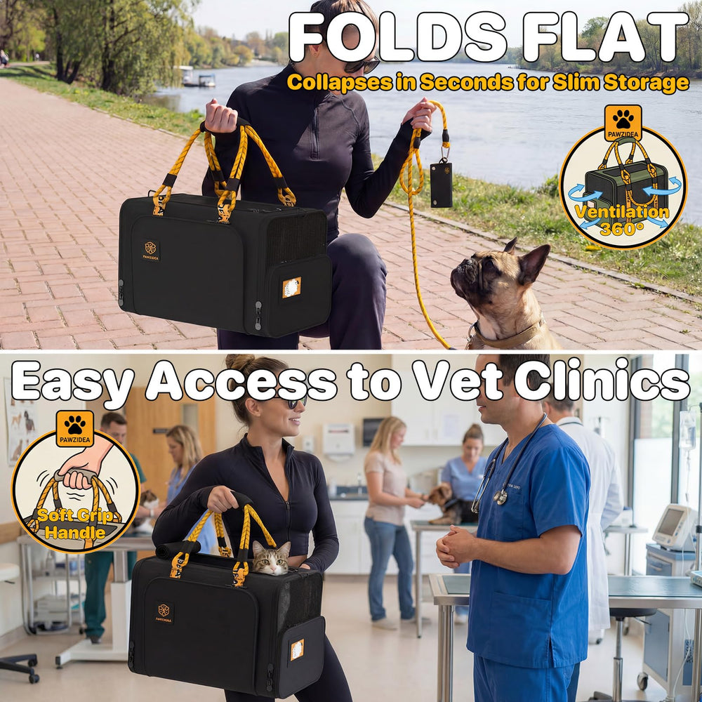 PAWZIDEA luggage strap compatibility helps hands-free airport navigation.