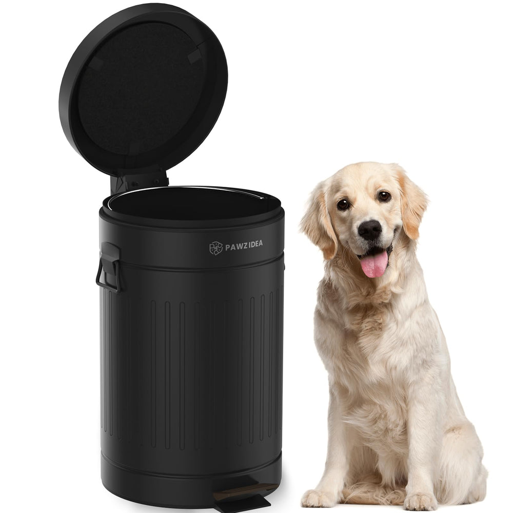 PAWZIDEA outdoor poop bin with lid demonstrates secure odor containment for yards