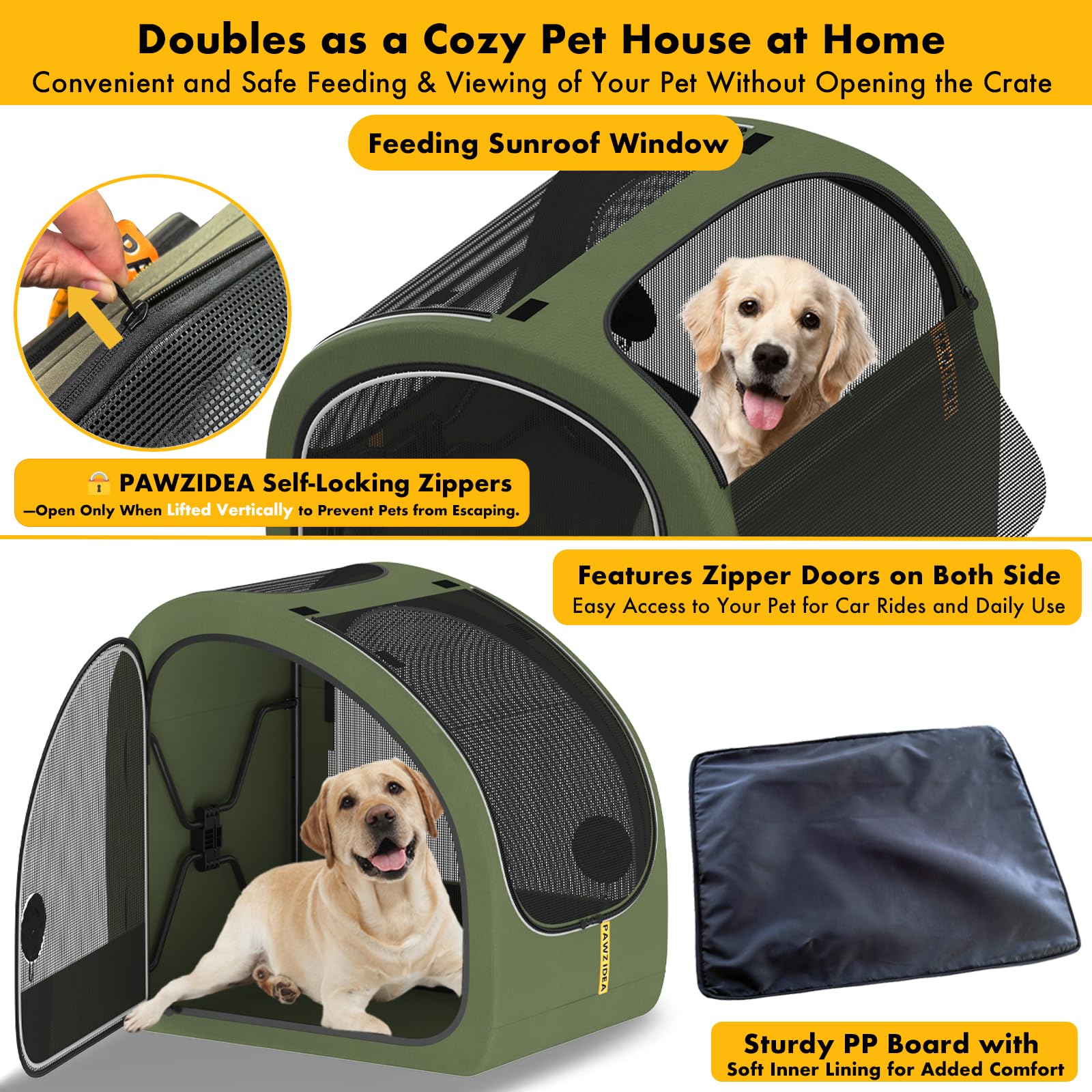 PAWZIDEA water-resistant liner simplifies cleaning after trips