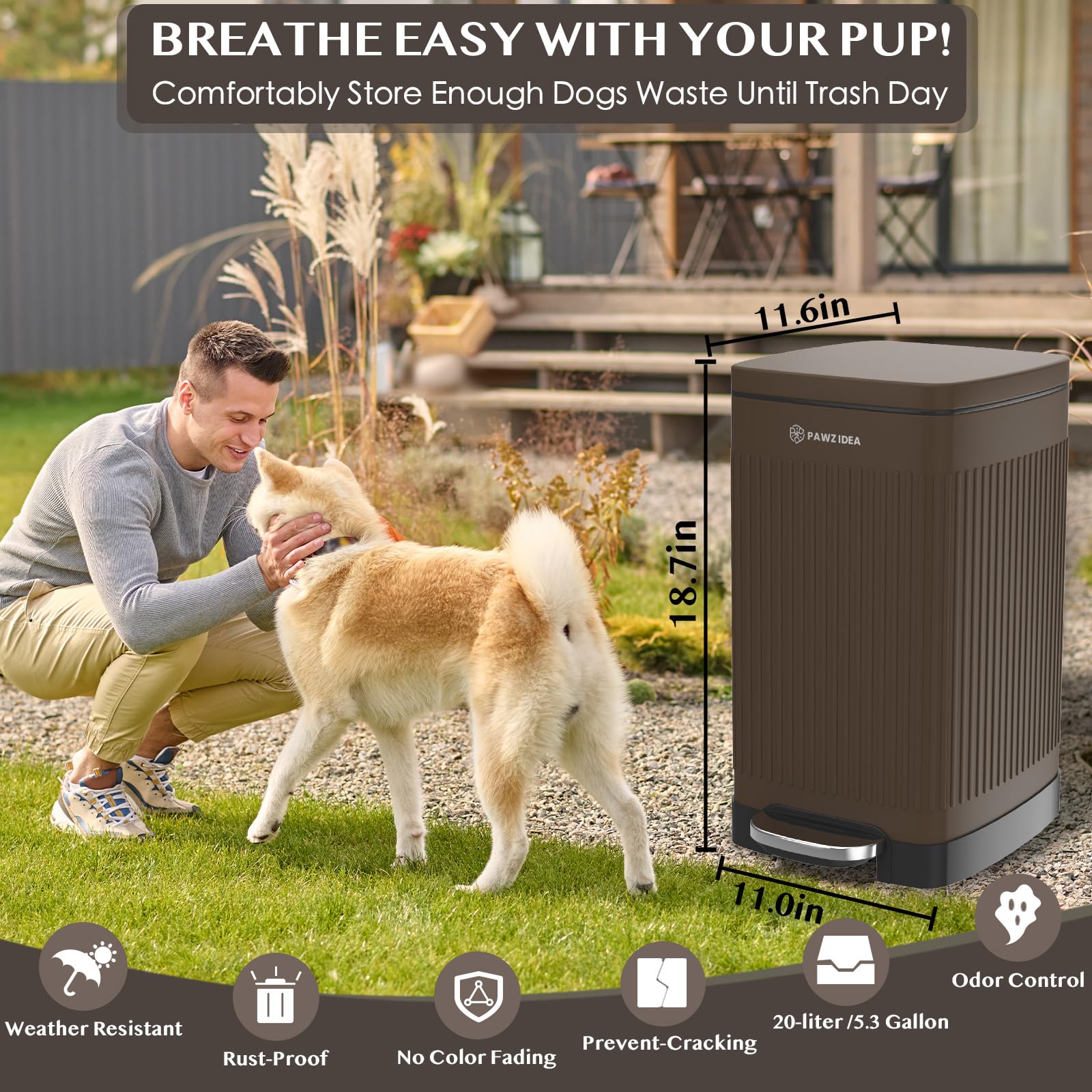 PAWZIDEA removable inner bucket makes waste disposal easier