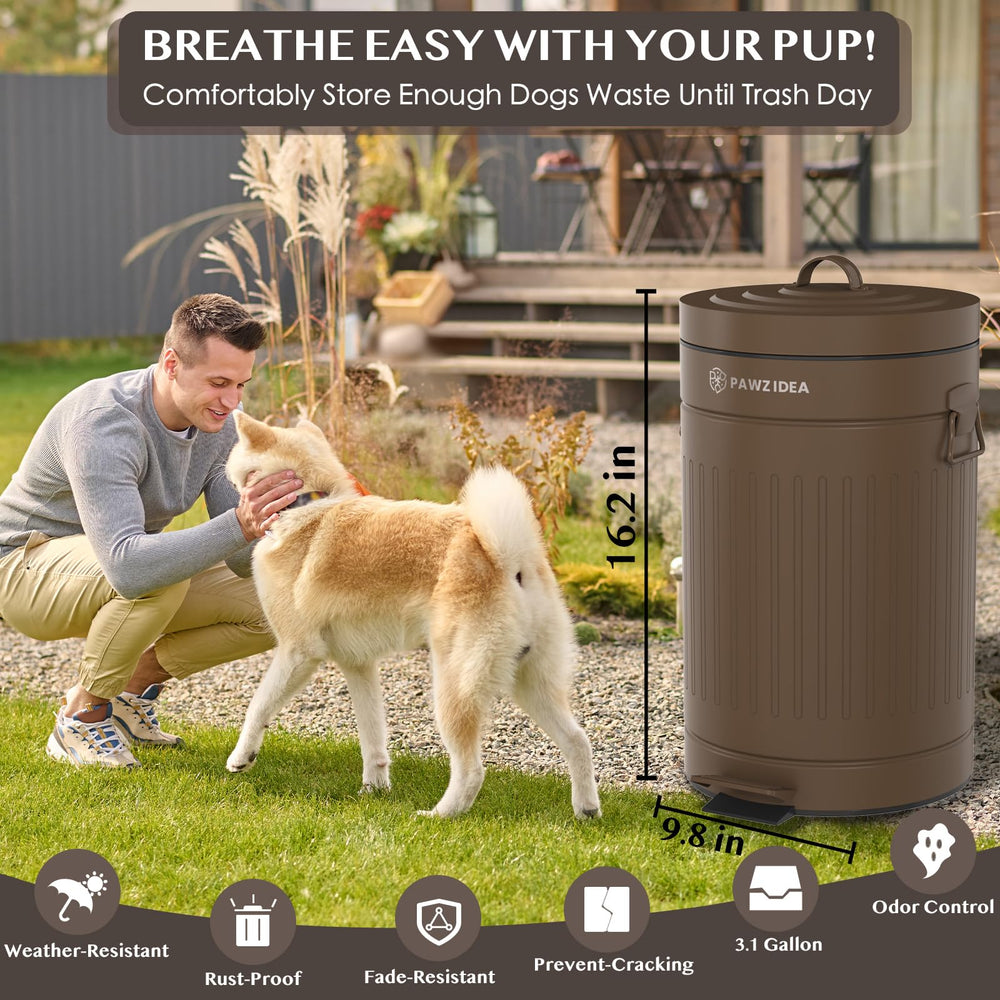 PAWZIDEA rust-resistant metal bin maintains shape under heat