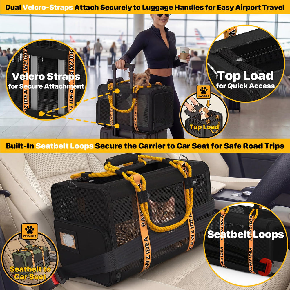 PAWZIDEA built-in safety leash clip keeps pets secured.