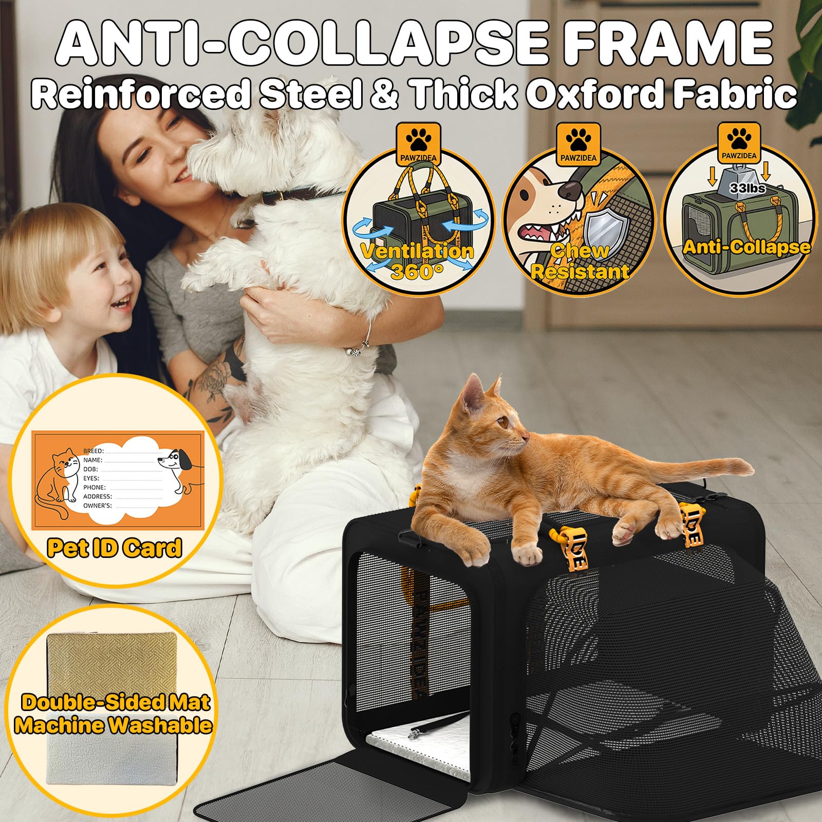 PAWZIDEA shoulder strap and leash dispenser add convenience on the go.