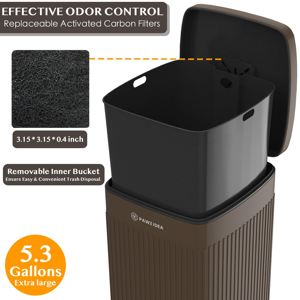 PAWZIDEA step-on design keeps hands clean and lid opens hands-free