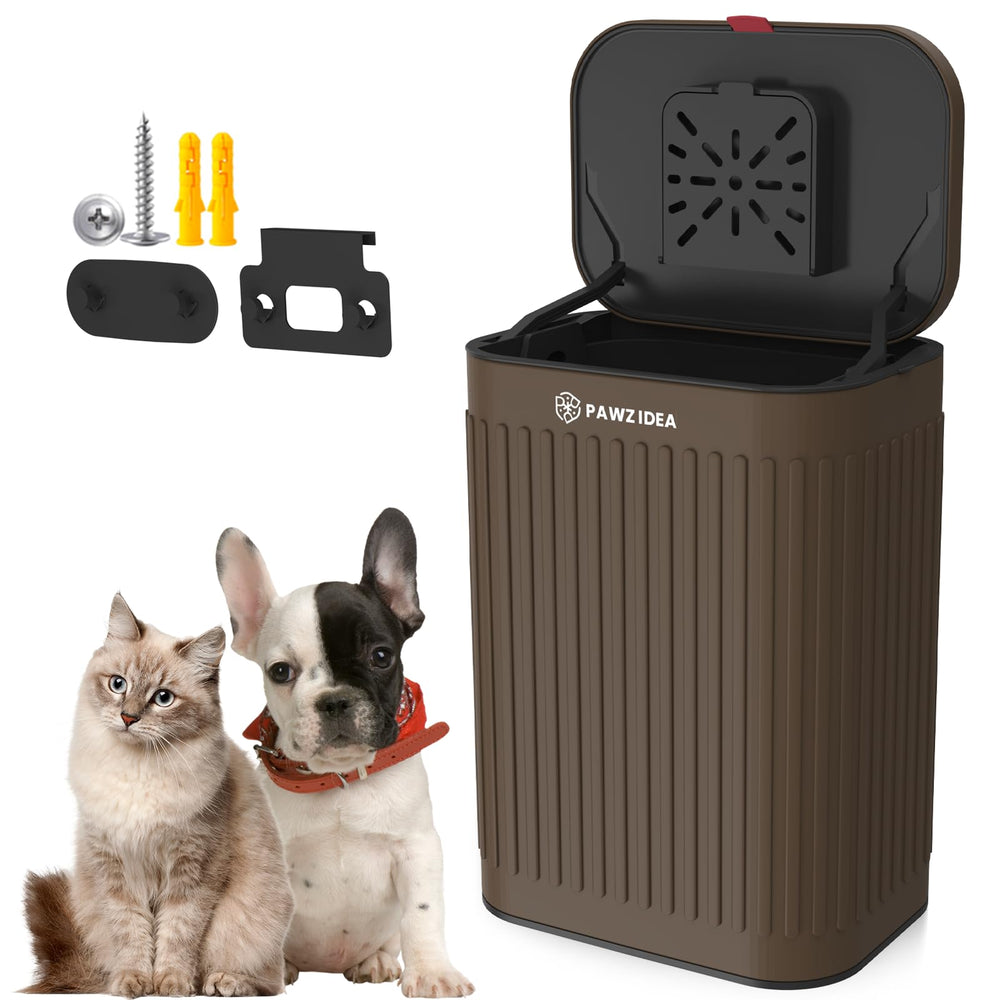 PAWZIDEA wall-mounted dog poop trash can outside keeps waste secure and tidy