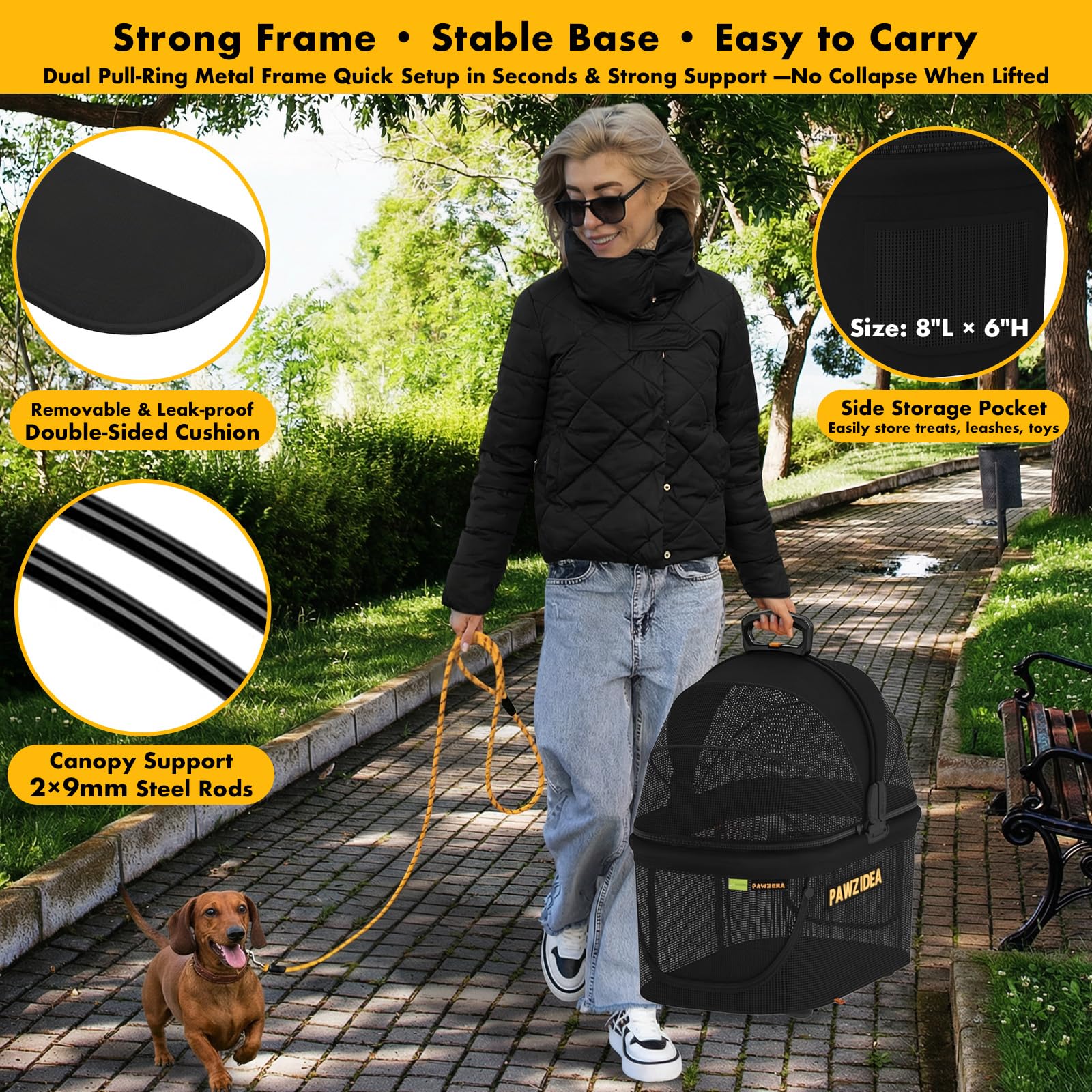PAWZIDEA washable double-sided cushion protects car seats.
