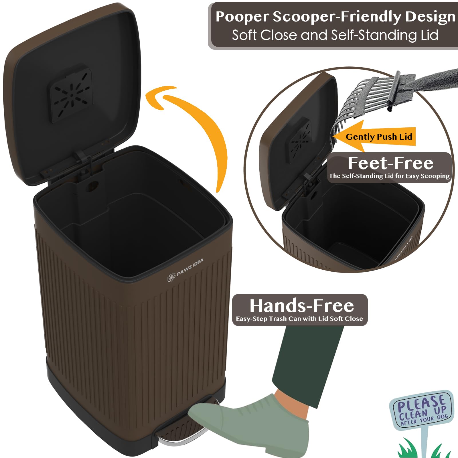 PAWZIDEA weather-resistant coating shields the can from sun and rain