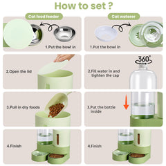 Pawzone water dispenser green demonstrates gravity-fed hydration for pets.