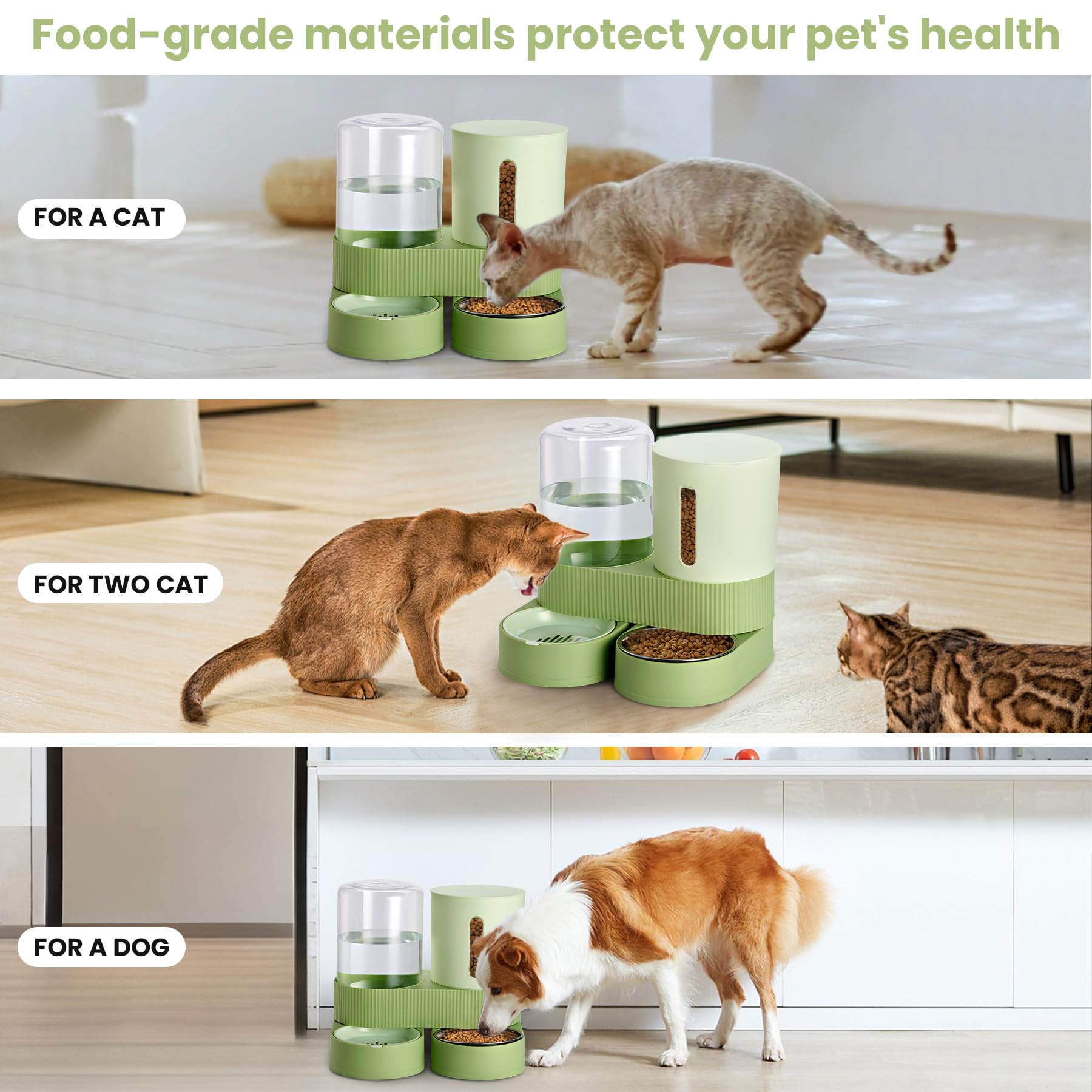 Pawzone gravity-fed system green illustrates automatic replenishment in action.