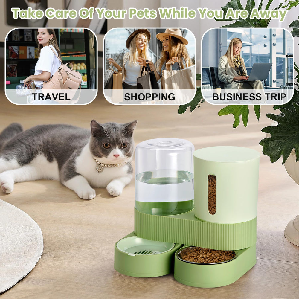 Pawzone large-capacity green feeder supports multi-day pet care routines.