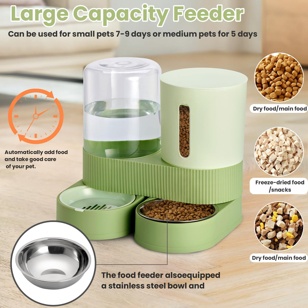 Pawzone green pet food bowl emphasizes safe materials and easy cleaning.