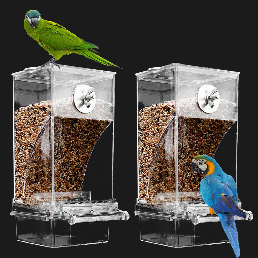 Paxlkuao automatic no mess bird feeder front view helps monitor seed level easily