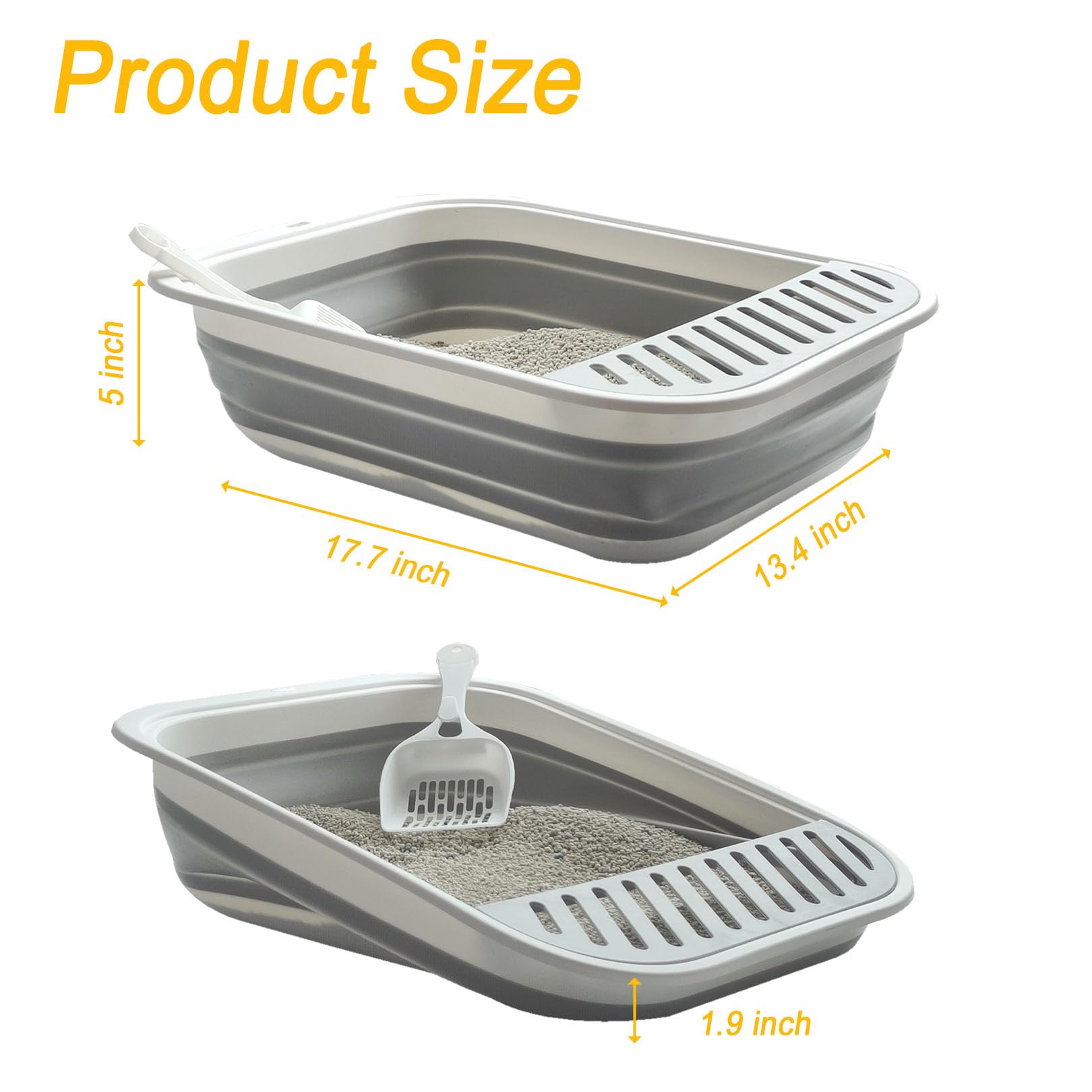 Paxlkuao collapsible litter box open top promoting airflow and comfort