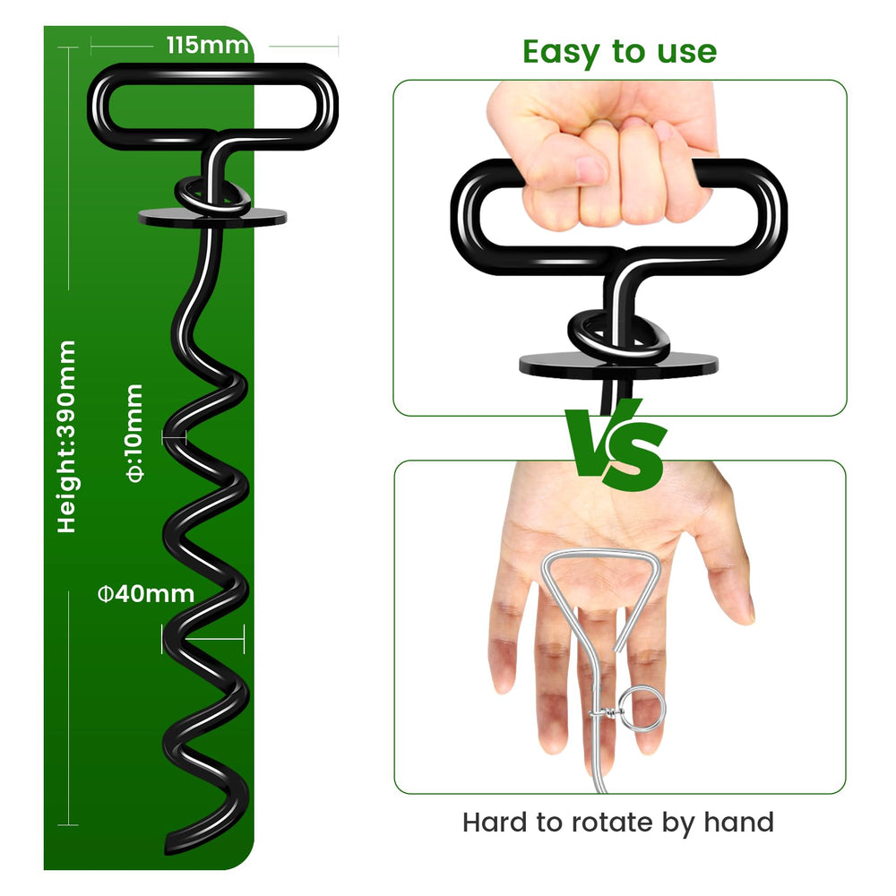 Payivsve dog stake top allows 360-degree rotation to prevent tangles