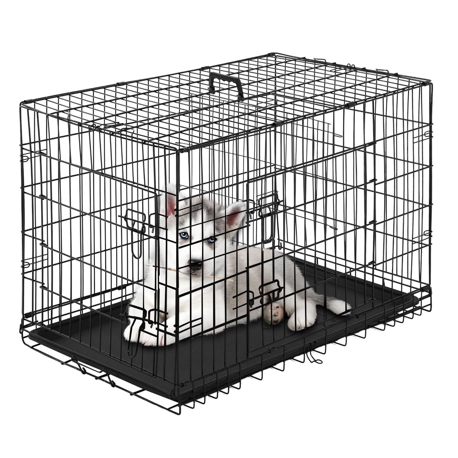 PayLessHere 24-Inch Small Dog Crate front view for secure containment during travel