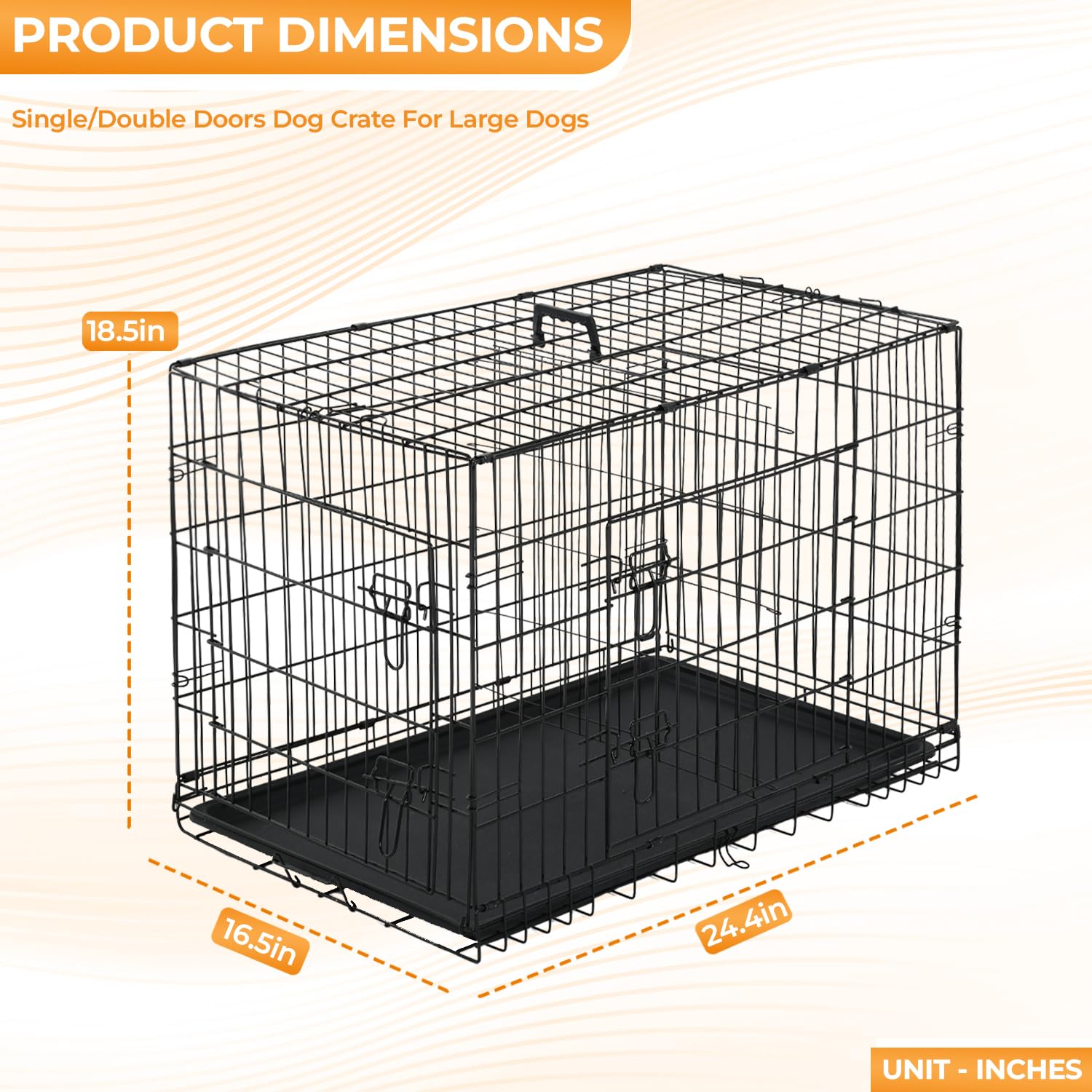 PayLessHere 24-Inch Small Dog Crate outdoor travel use for versatile placement