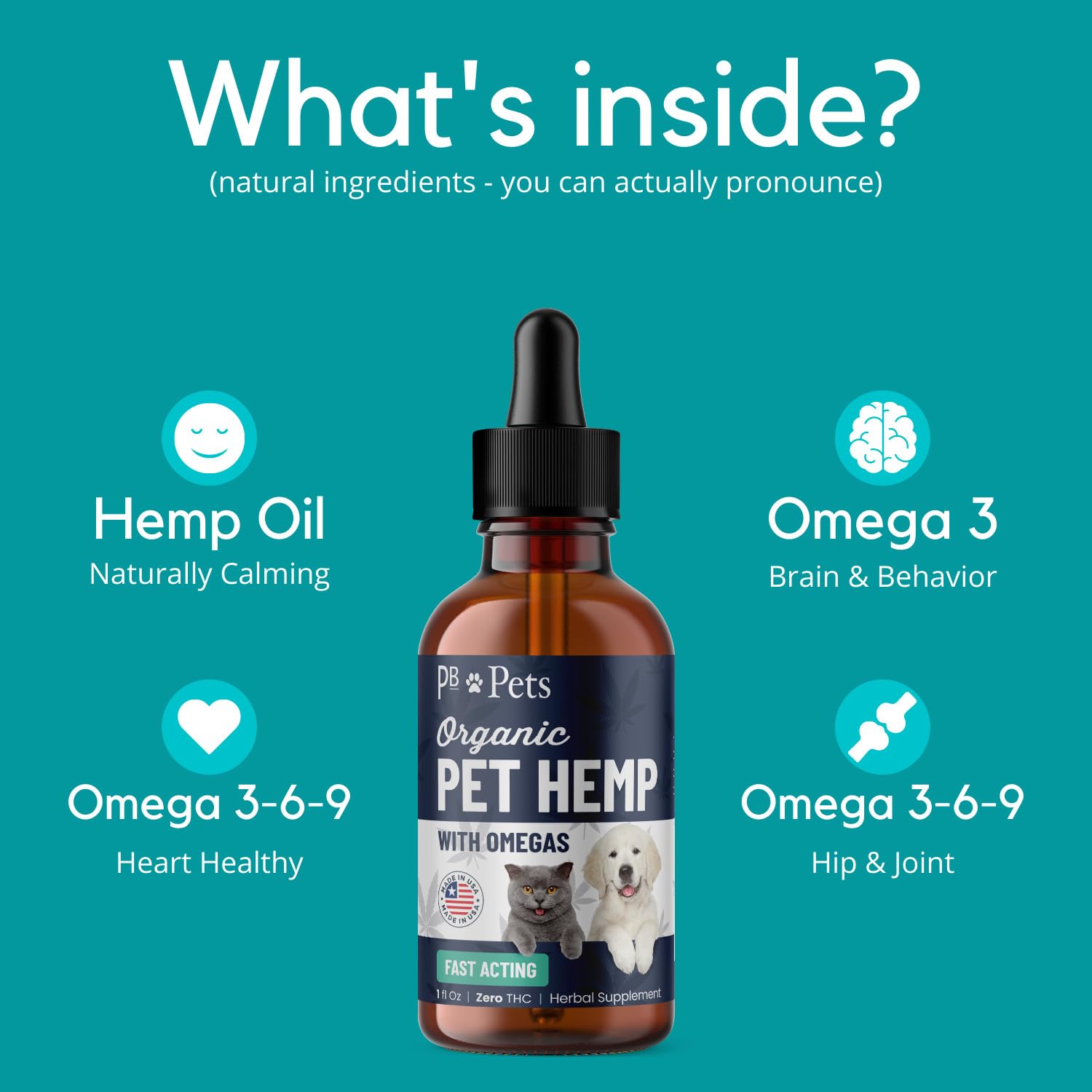 PB Pets Hemp Oil dropper for easy direct administration