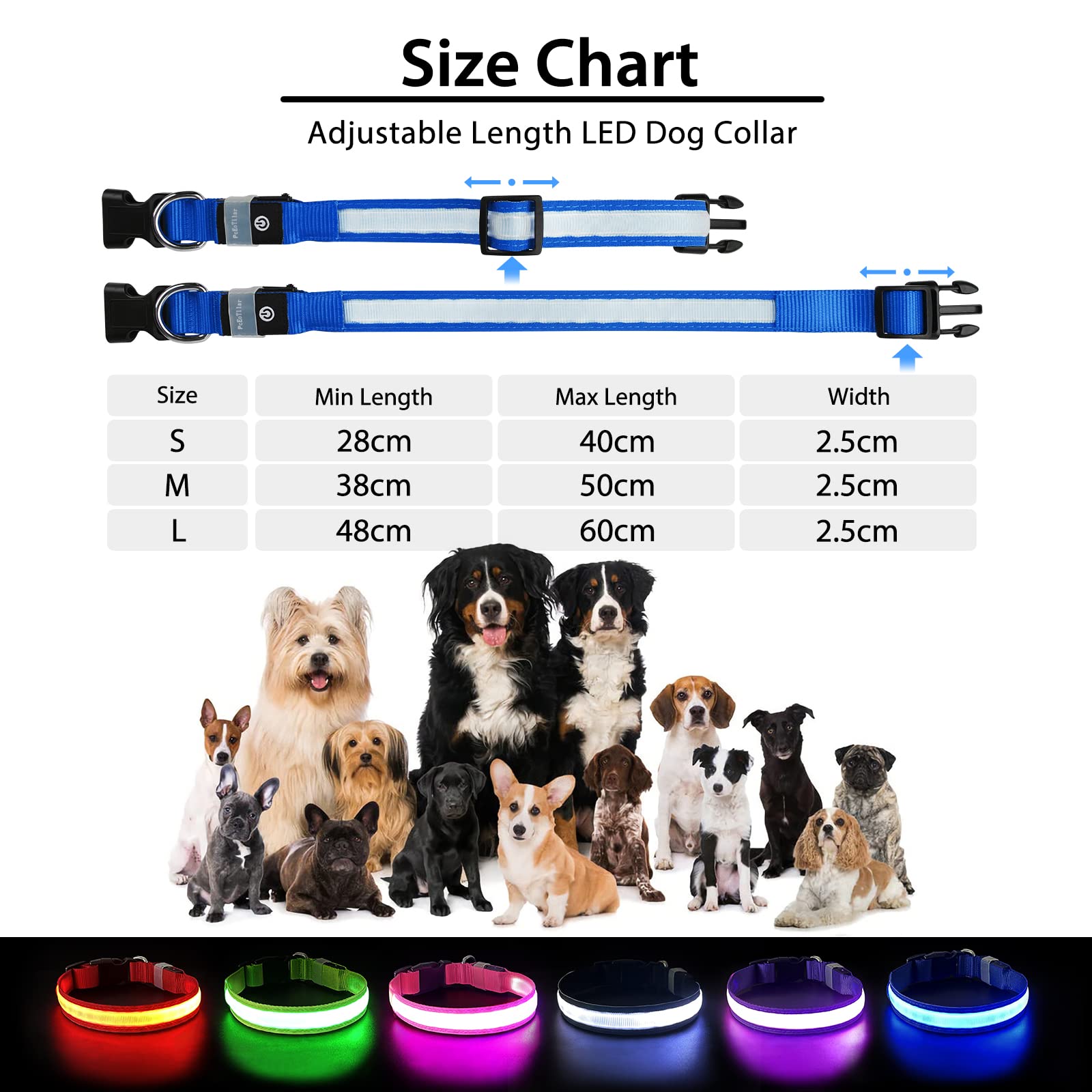 PcEoTllar adjustable dog collar fits small to large dogs securely.