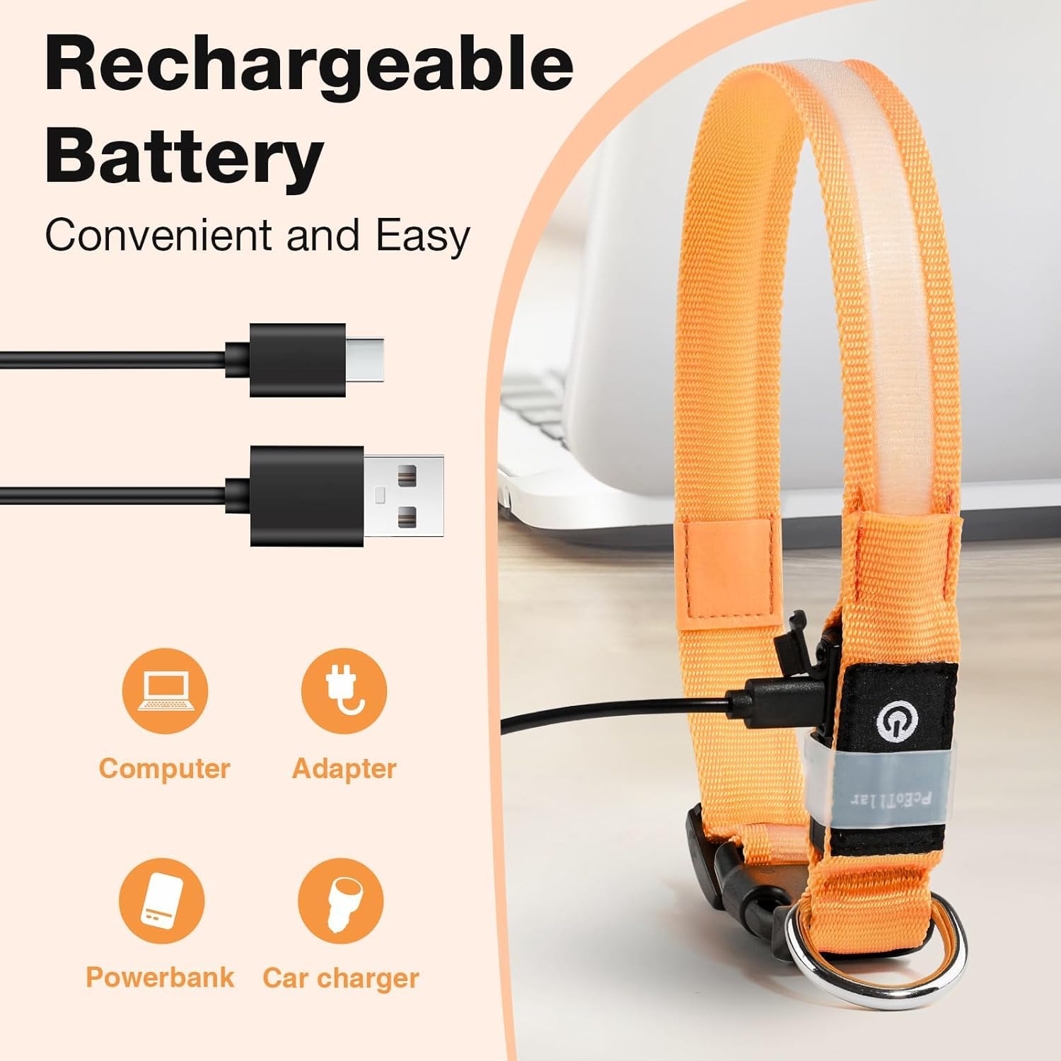 PcEoTllar waterproof rechargeable collar suitable for swimming.