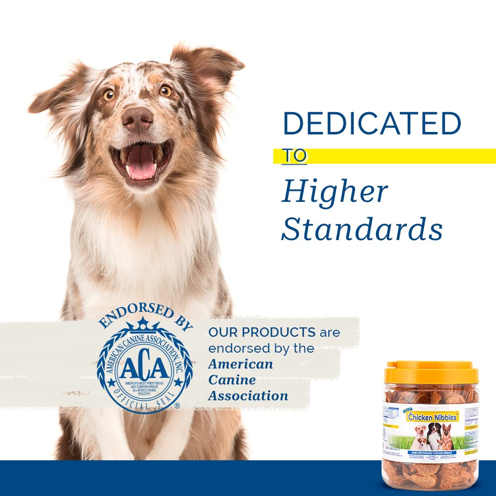 PCI Chicken Nibbles ACA endorsement symbol on packaging for trusted quality.