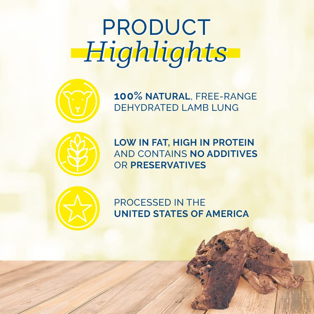 PCI Lamb Crunchys raw lamb lungs closeup highlighting single-ingredient protein.