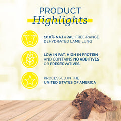 PCI Lamb Crunchys raw lamb lungs closeup highlighting single-ingredient protein.