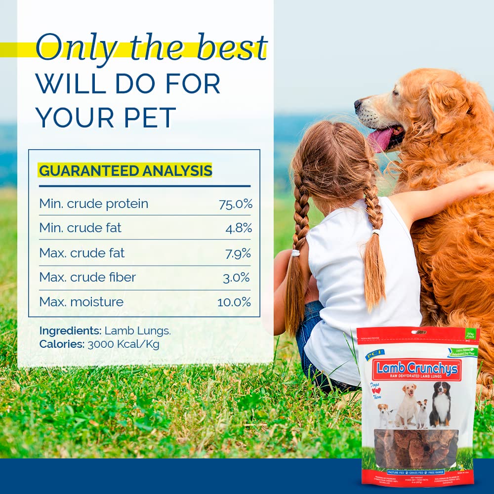 PCI Lamb Crunchys training-treat sizes demonstrate easy-to-break portions for puppies and dogs.