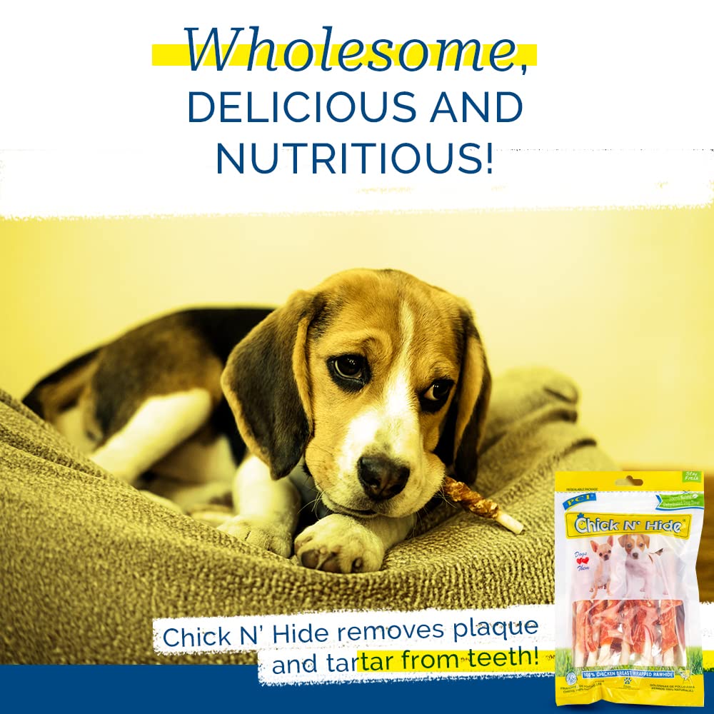 PCI Pet Center Chick-n-Hide open bag, ready-to-serve treats for dogs.