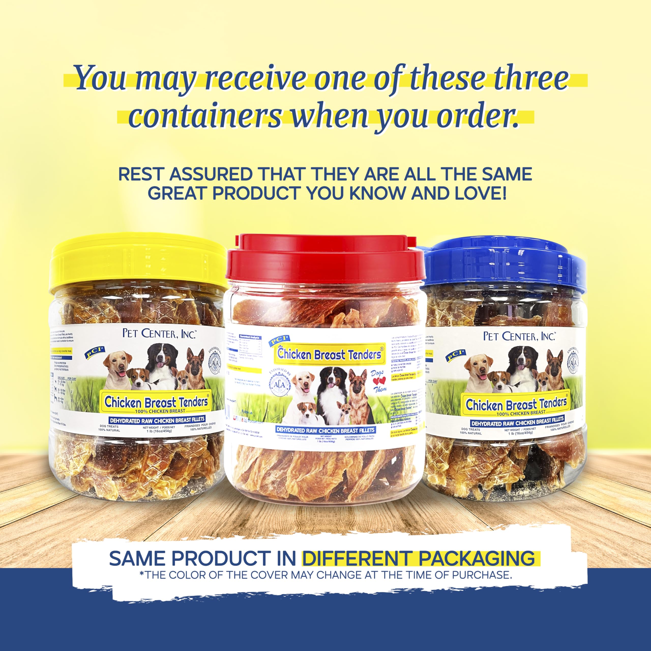 PCI Pet Center chicken breast tenders made from 100% real chicken breast fillets, a tasty option.