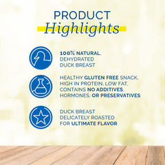 Quackers raw-dehydrated duck breast slices, single-ingredient snack for sensitive dogs.
