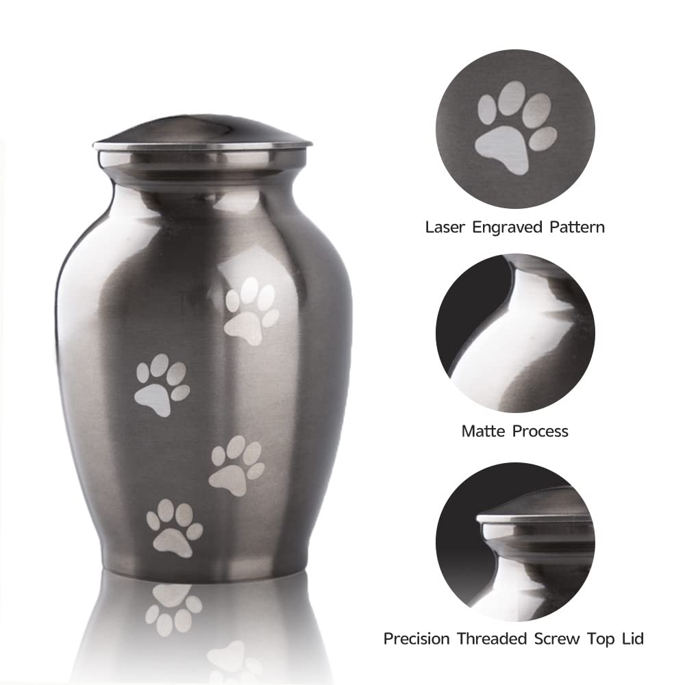 PCS Memorial Urn for cats with paw-engraved keepsake.